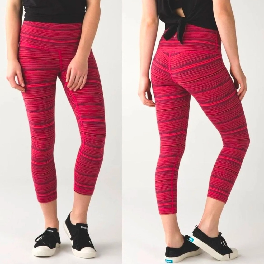 lululemon athletica Pink Space-Dyed High-Rise Capri Leggings
